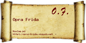 Opra Frida névjegykártya